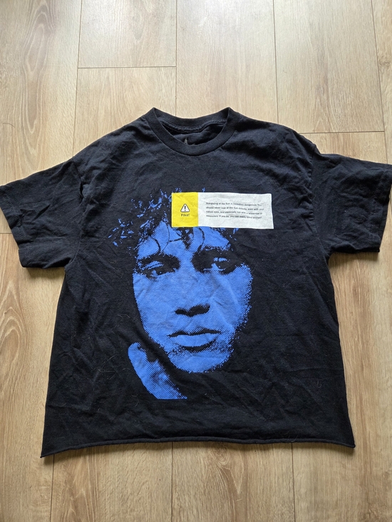 Ring Tops - Dominic Fike Tee with Blue Portrait and Yellow Label